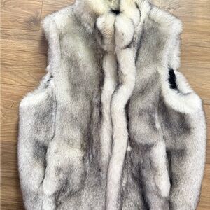 Fabulous Furs Faux Fur Vest in Black and Cream